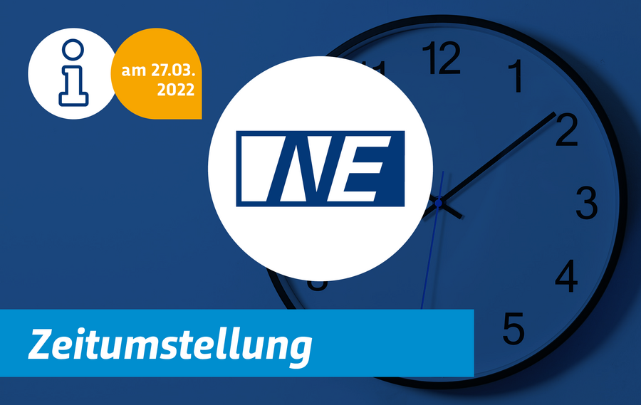 Grafik: Hinweis Zeitumstellung 27. März 2022